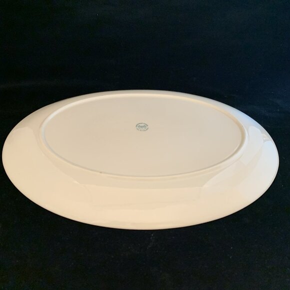 Flintridge China Huntington Oval Serving Platter 14" Gold Band California MCM - Picture 5 of 8